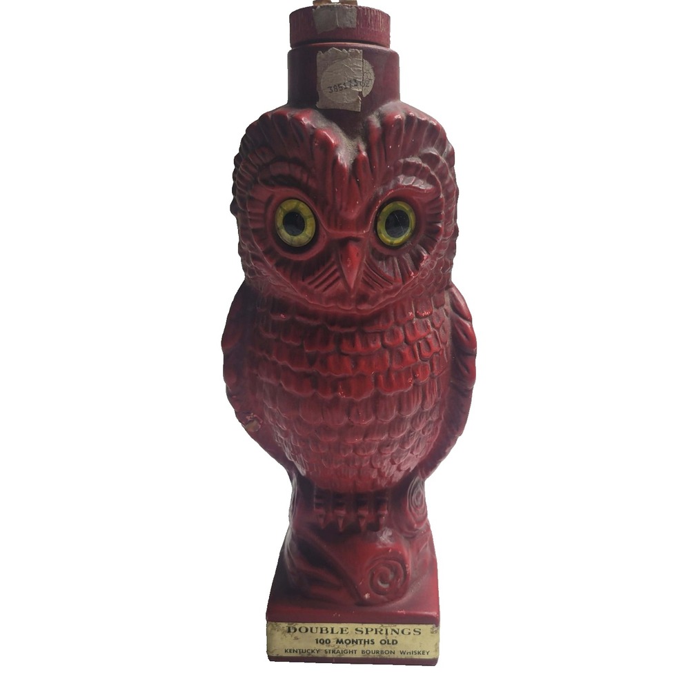 Vintage 1968 Double Springs Kentucky Straight Bourbon Whiskey‎ Red Owl Decanter
